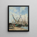 Trouville, il porto, velieri arenati - Eugène Boudin — quadro incorniciato alla parete