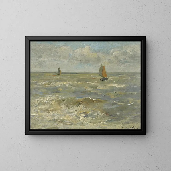 Vele sulla mare - Eugène Boudin — quadro incorniciato alla parete