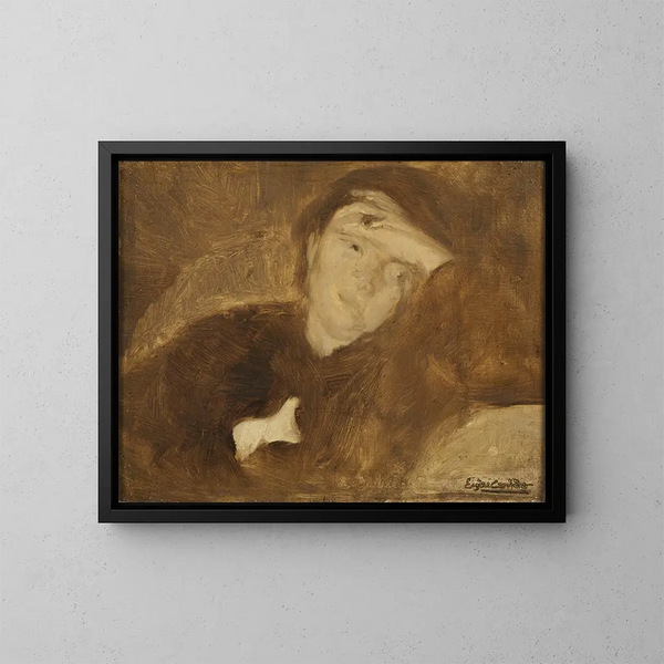 Studio di ritratto di una dama - Eugène Carrière — quadro incorniciato alla parete