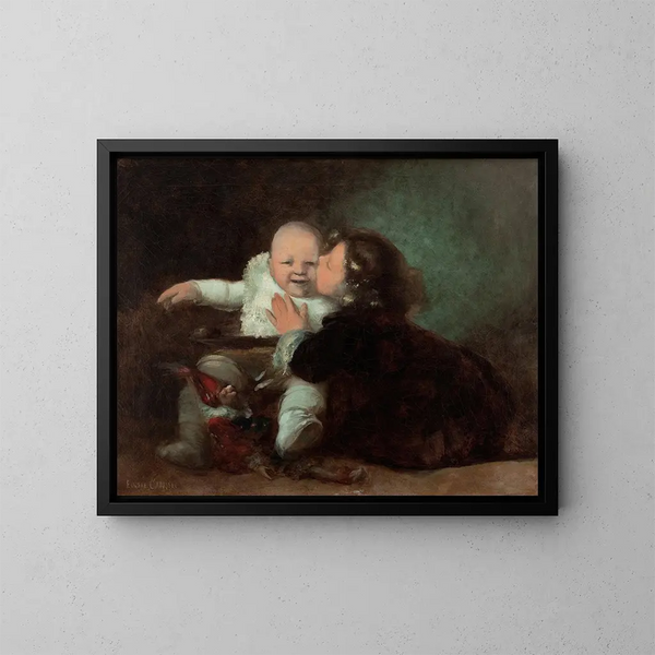 Il Bacio - Eugène Carrière — quadro incorniciato alla parete