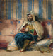 Un uomo in abito orientale che fuma su un divano - Eugène Delacroix — vista dell’opera