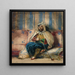 Un uomo in abito orientale che fuma su un divano - Eugène Delacroix — quadro incorniciato alla parete