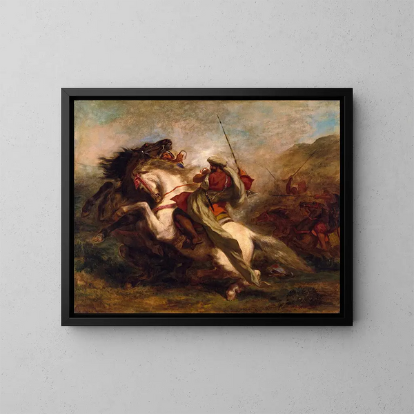 Collision de cavaliers mauresques - Eugène Delacroix — quadro incorniciato alla parete