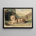 Leone sdraiato in un paesaggio - Eugène Delacroix — quadro incorniciato alla parete