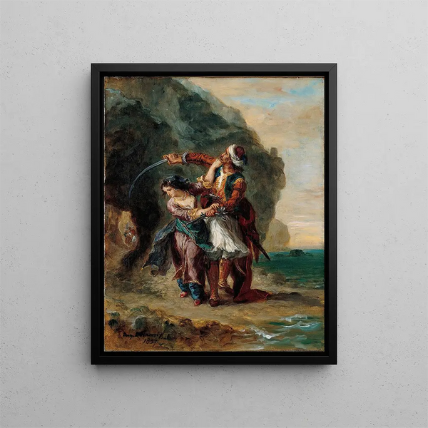 Selim e Zuleika - Eugène Delacroix — quadro incorniciato alla parete