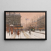 Le Grand Boulevard sous la neige - Eugène Galien-Laloue — quadro incorniciato alla parete