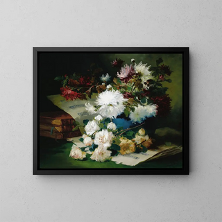 Eugne Henri Cauchois - Still Life with Sheet Music and Books.webp