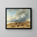 Attelage di cavalli sulla spiaggia in Olanda - Eugène Isabey — quadro incorniciato alla parete