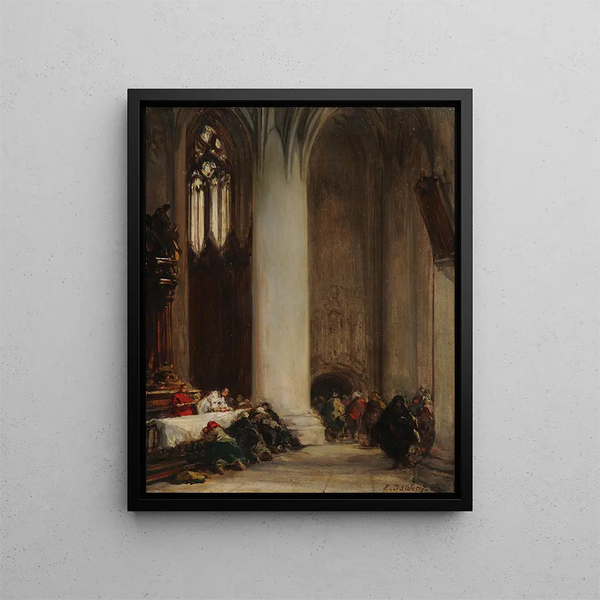 La Comunione - Eugène Isabey — quadro incorniciato alla parete