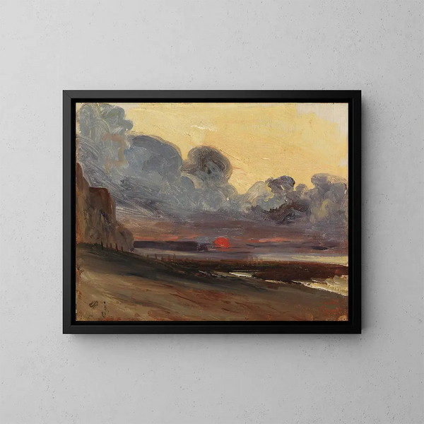 Tramonto sulla costa normanna - Eugène Isabey — quadro incorniciato alla parete