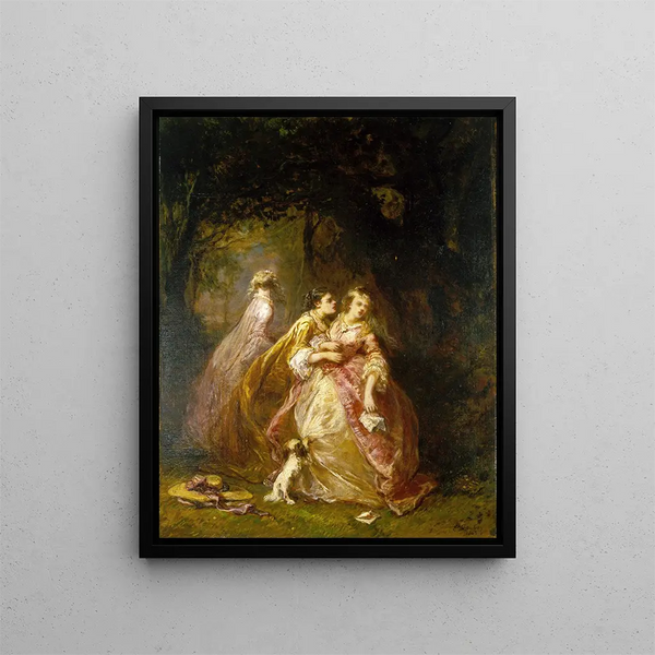 La Lettre - Eugène Isabey — quadro incorniciato alla parete
