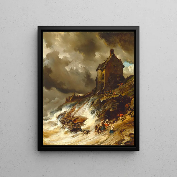 L'Épave - Eugène Isabey — quadro incorniciato alla parete