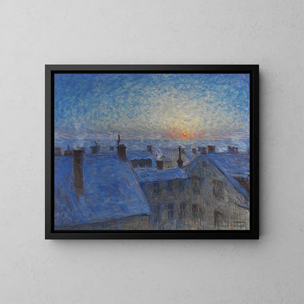 Lever de soleil sur les toits, motif de Stockholm - Eugène Jansson — quadro incorniciato alla parete