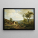 Paesaggio ondulato con bestiame che va ai campi - Eugène Joseph Verboeckhoven — quadro incorniciato alla parete