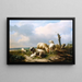 Pecore in un paesaggio - Eugène Joseph Verboeckhoven — quadro incorniciato alla parete