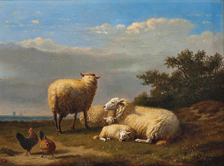 Eugne Joseph Verboeckhoven - Sheep and poultry in pasture.webp
