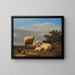 Pecore e pollame al pascolo - Eugène Joseph Verboeckhoven — quadro incorniciato alla parete