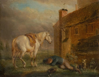 Eugne Joseph Verboeckhoven - Sleeping horseman and steed.webp