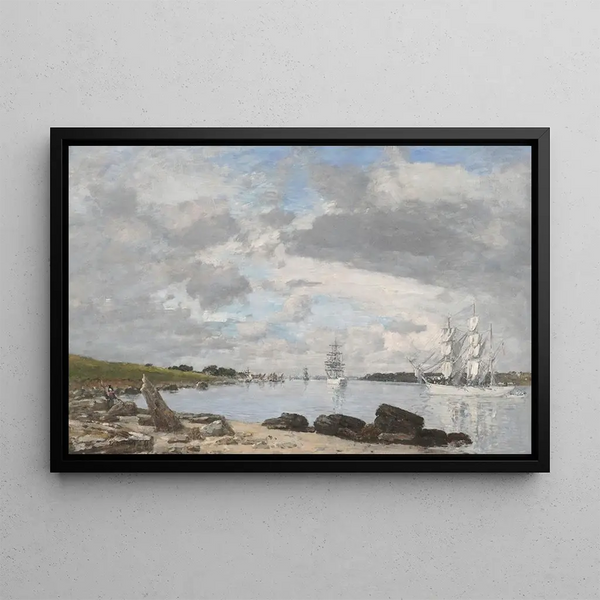La Baie à l'embouchure de la rivière Elorn Landerneau - Eugène Louis Boudin — quadro incorniciato alla parete