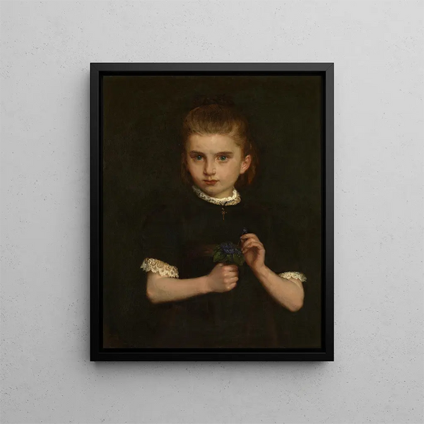 Ragazza che tiene i violette - Eugène Siberdt — quadro incorniciato alla parete