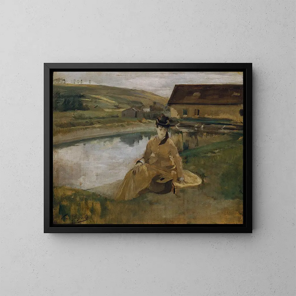 Sul bordo dell'acqua - Eva Gonzalès — quadro incorniciato alla parete