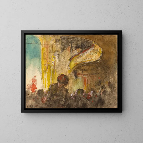 Sala da musica di Parigi - Everett Shinn — quadro incorniciato alla parete