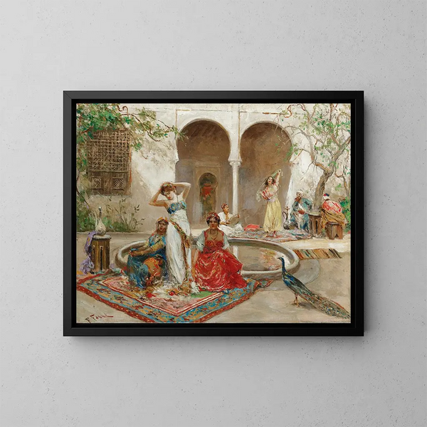 Danza nel cortile dell'harem - Fabio Fabbi — quadro incorniciato alla parete