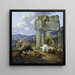 Famiglia di pastori romani con il loro gregge - Johann Heinrich Roos — quadro incorniciato alla parete