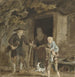 Famiglia di contadini davanti alla porta della loro casa - Simon Andreas Krausz — vista dell’opera