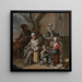 Famiglia di contadini vicino a un pozzo - Il Maestro dei cappelli per bambini — quadro incorniciato alla parete