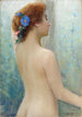 Nu femminile con fiori tra i capelli visto di spalle - Fausto Zonaro — vista dell’opera