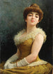 Une élégante dame en robe jaune - Fausto Zonaro — vista dell’opera
