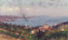 Vista di Nişantaşı con la moschea di Dolmabahçe, Costantinopoli - Fausto Zonaro — vista dell’opera