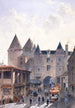 Le Grand Châtelet vue prise depuis la rue Saint-Denis en 1800 - Fédor Hoffbauer — vista dell’opera