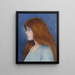 Profilo di donna su sfondo blu - Federico Zandomeneghi — quadro incorniciato alla parete