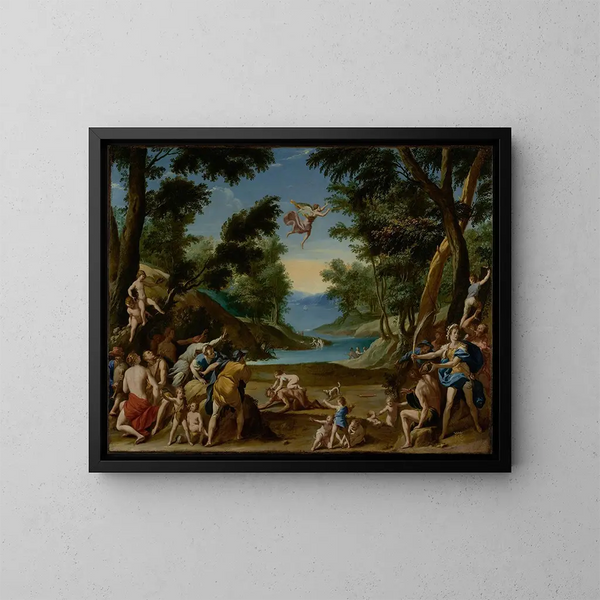 Cupidon e Pan - Federico Zuccaro — quadro incorniciato alla parete