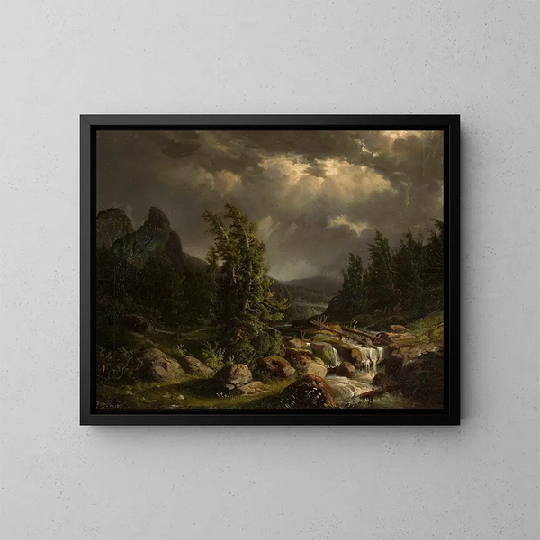 Tempesta tra le montagne - Feliks Brzozowski — quadro incorniciato alla parete