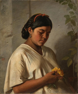 Felipe Santiago Gutirrez - Indian Woman with Marigold Mujer indgena con cempaschil.webp