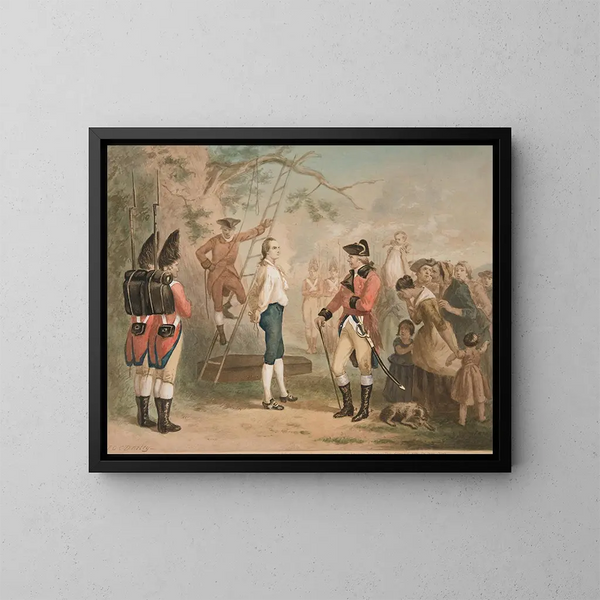 Gli ultimi parole di Nathan Hale - Felix O. C. Darley — quadro incorniciato alla parete