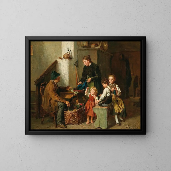 Il venditore ambulante - Felix Schlesinger — quadro incorniciato alla parete