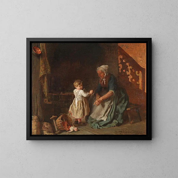 Il passeggino rovesciato - Felix Schlesinger — quadro incorniciato alla parete