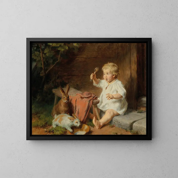I compagni di gioco - Felix Schlesinger — quadro incorniciato alla parete