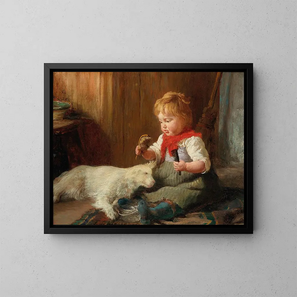Il giovane parrucchiere - Felix Schlesinger — quadro incorniciato alla parete