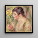 Donna con rosa - Pierre-Auguste Renoir — quadro incorniciato alla parete