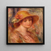 Donna con cappello di paglia - Pierre-Auguste Renoir — quadro incorniciato alla parete