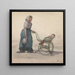 Donna con brocca e passeggino verso destra - Johannes Abraham Mondt — quadro incorniciato alla parete