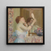 Donna con uno specchio - Frederick Carl Frieseke — quadro incorniciato alla parete