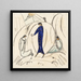 Donna in blu con due accompagnatori - Hermann Stenner — quadro incorniciato alla parete
