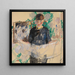 Donna in nero che legge un giornale - Rik Wouters — quadro incorniciato alla parete