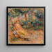 Donna in rosa e giallo in un paesaggio - Pierre-Auguste Renoir — quadro incorniciato alla parete